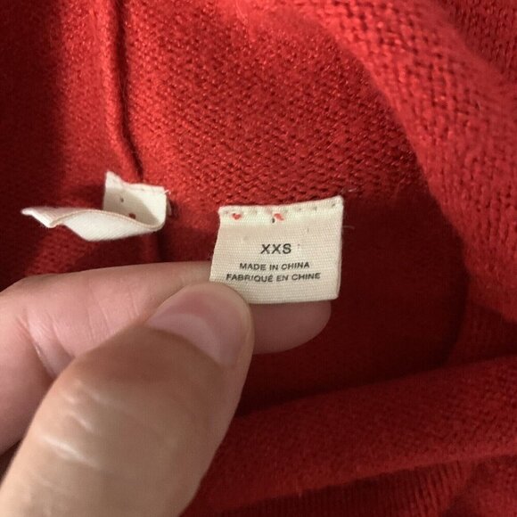 Anthropologie Moth Women's Sweater XXS Cozy Red Knit Pullover - Picture 5 of 6